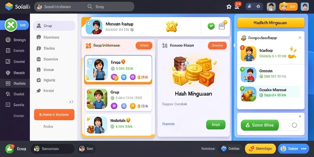 Screenshot menunjukkan tampilan menu upgrade karakter yang menarik.