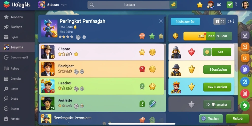 Papan skor yang menampilkan prestasi pemain.